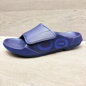 OOFOS OOahh Sport Flex Slide Recovery Sandal Blue Men's Size 9